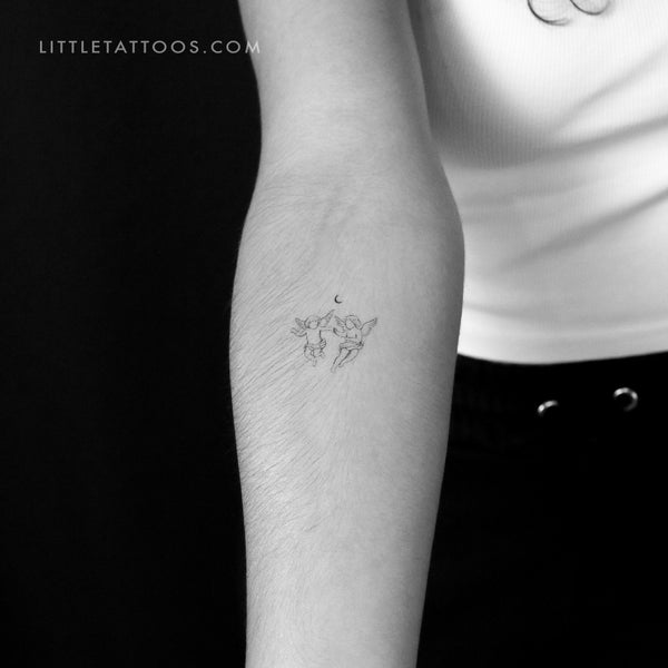 Cherub Couple By Stefano Mazza Temporary Tattoo - Set of 3