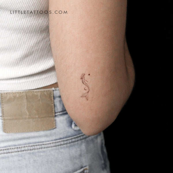 Star Moon Mermaid By Stefano Mazza Temporary Tattoo - Set of 3