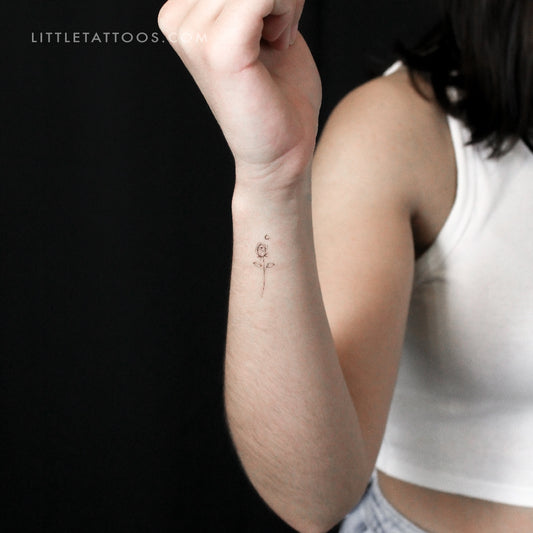 Moon Rose Temporary Tattoo By Stefano Mazza - Set of 3
