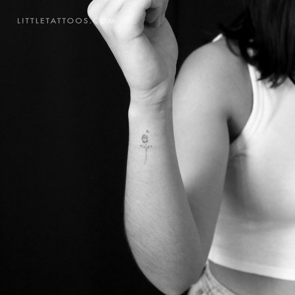 Moon Rose Temporary Tattoo By Stefano Mazza - Set of 3