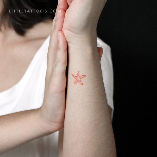 Red Sea Star Temporary Tattoo - Set of 3