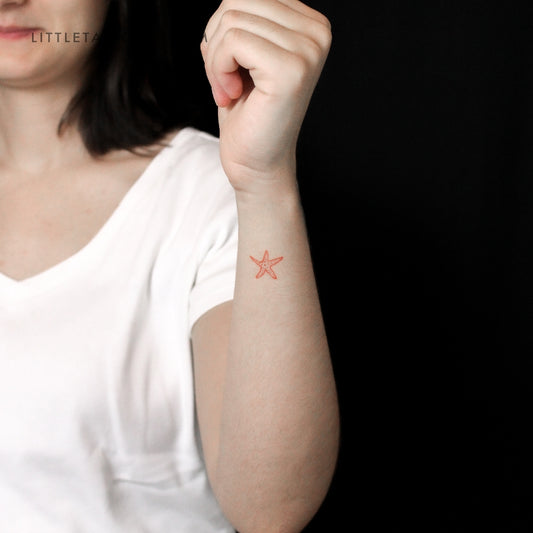 Red Sea Star Temporary Tattoo - Set of 3