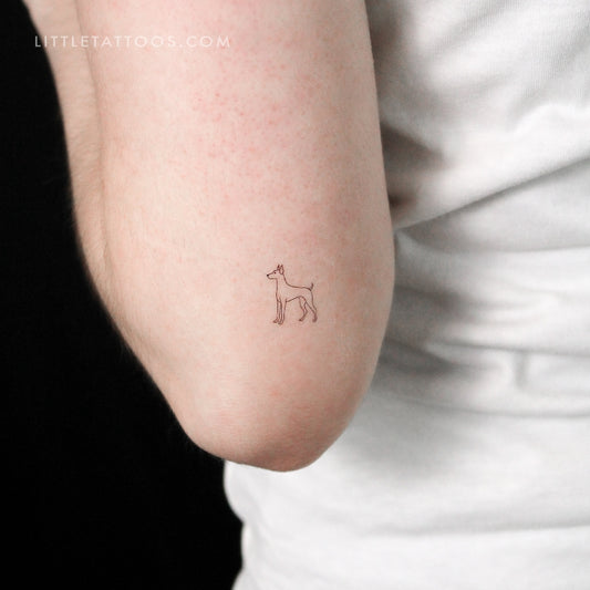 Fine Line Pinscher Temporary Tattoo - Set of 3