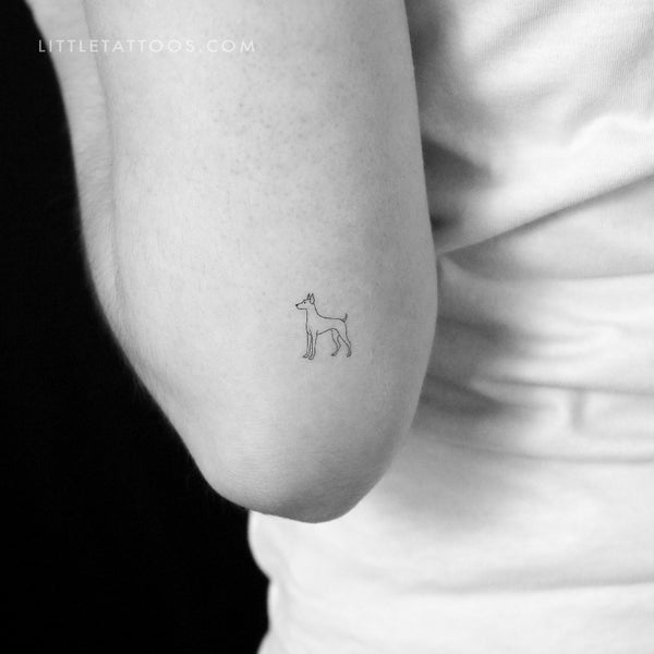 Fine Line Pinscher Temporary Tattoo - Set of 3