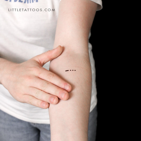 Morse Code B Temporary Tattoo - Set of 3