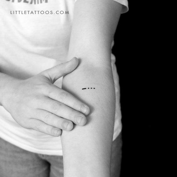 Morse Code B Temporary Tattoo - Set of 3