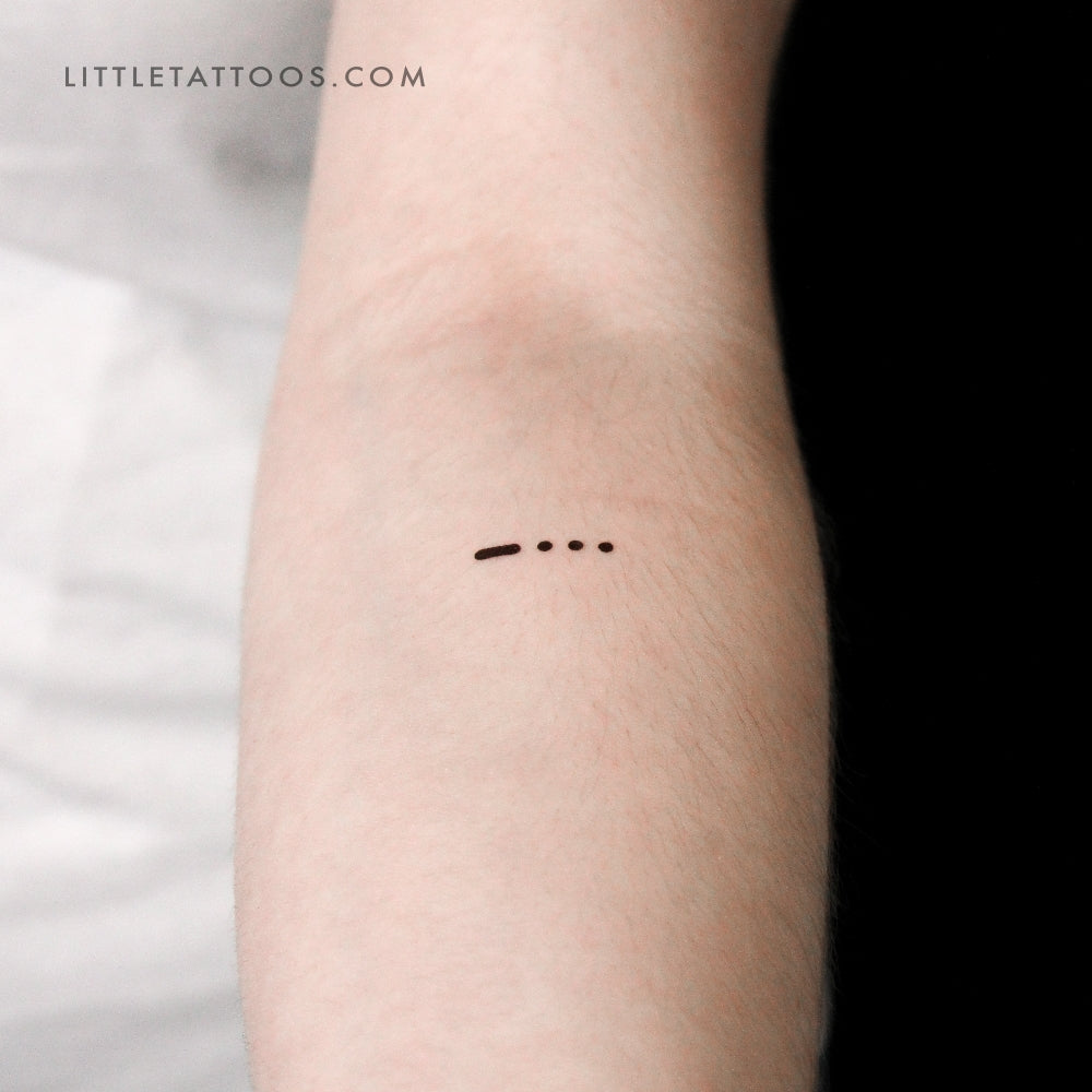 Morse Code B Temporary Tattoo - Set of 3