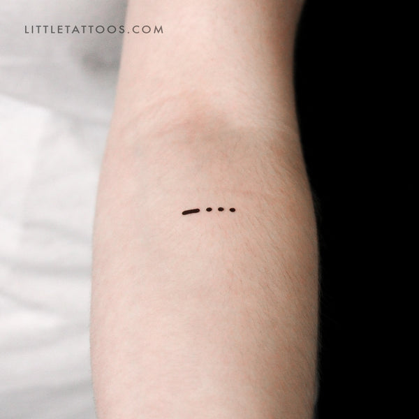 Morse Code B Temporary Tattoo - Set of 3
