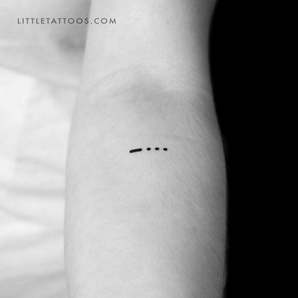 Morse Code B Temporary Tattoo - Set of 3
