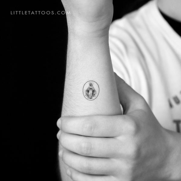 Virgin Mary Medal Temporary Tattoo - Set of 3