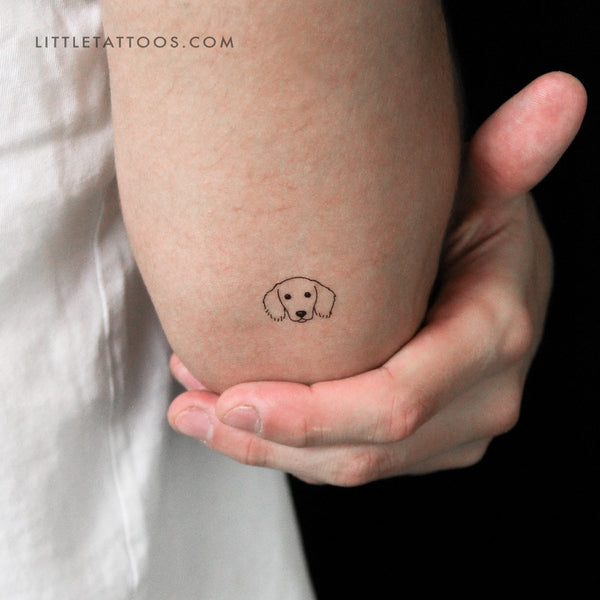 Dachshund Face Temporary Tattoo - Set of 3