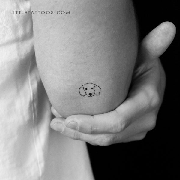 Dachshund Face Temporary Tattoo - Set of 3