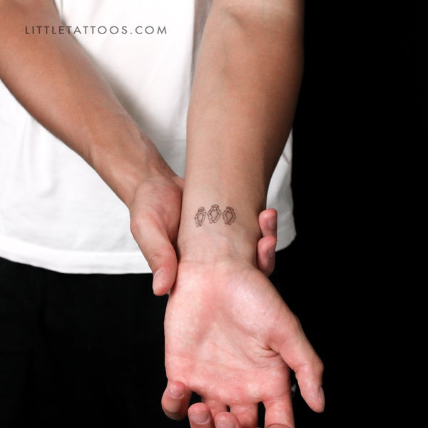 Three Wise Monkeys Temporary Tattoo - Set of 3