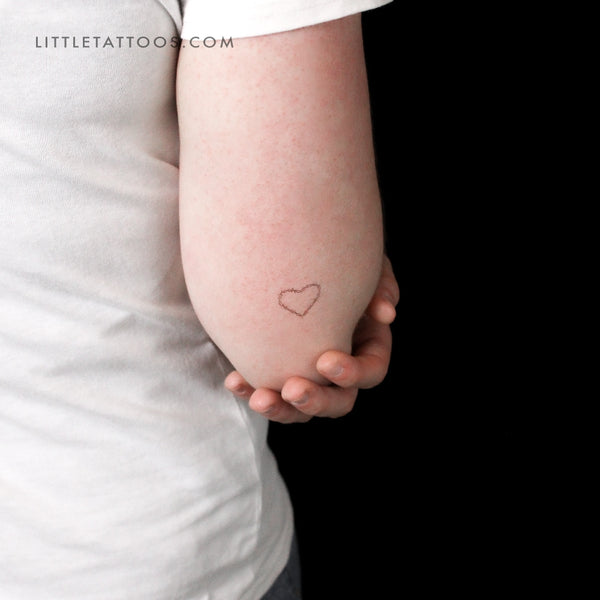 Small Heart Shaped Barbed Wire Temporary Tattoo - Set of 3