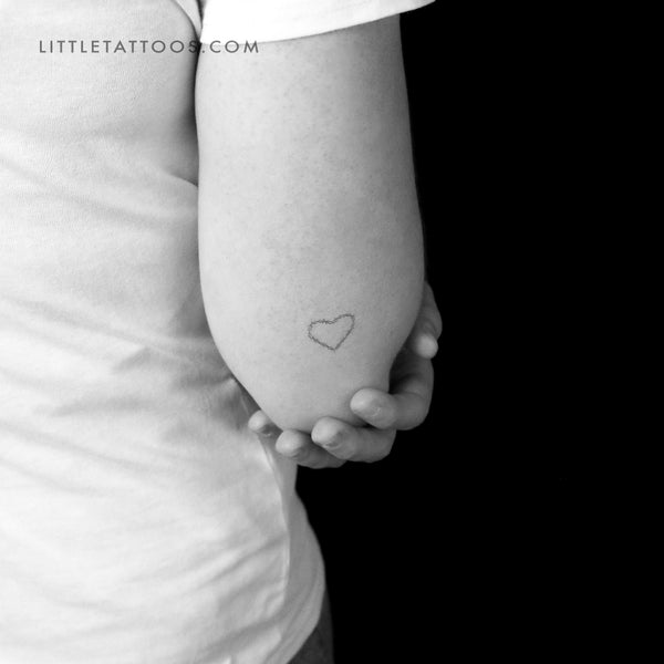 Small Heart Shaped Barbed Wire Temporary Tattoo - Set of 3