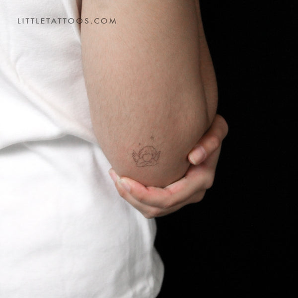 Cherub Face Temporary Tattoo By Stefano Mazza - Set of 3