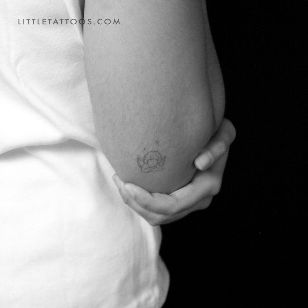 Cherub Face Temporary Tattoo By Stefano Mazza - Set of 3