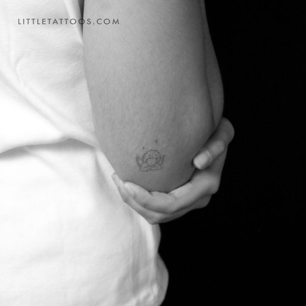 Cherub Face Temporary Tattoo By Stefano Mazza - Set of 3