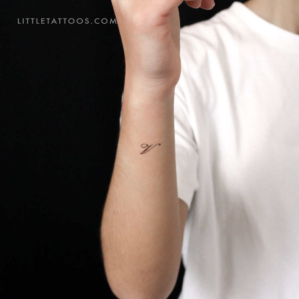 Tatuaje temporal de la letra V (juego de 3)