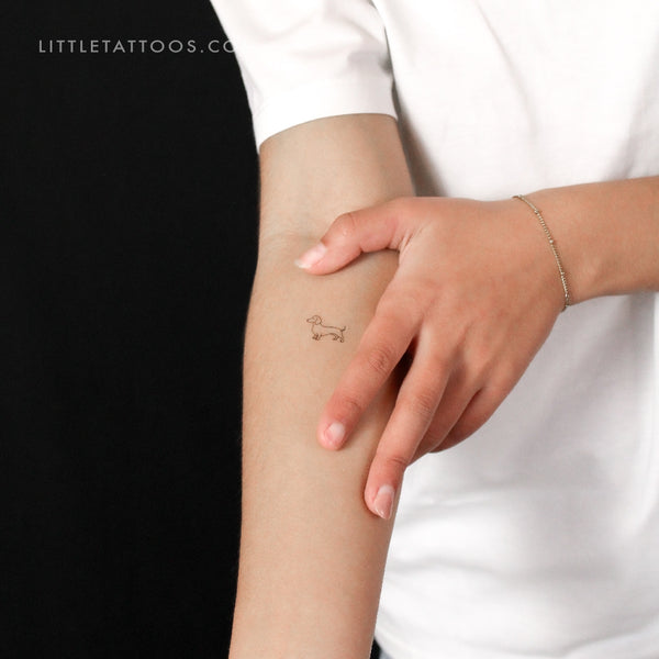 Sausage Dog Temporary Tattoo - Set of 3