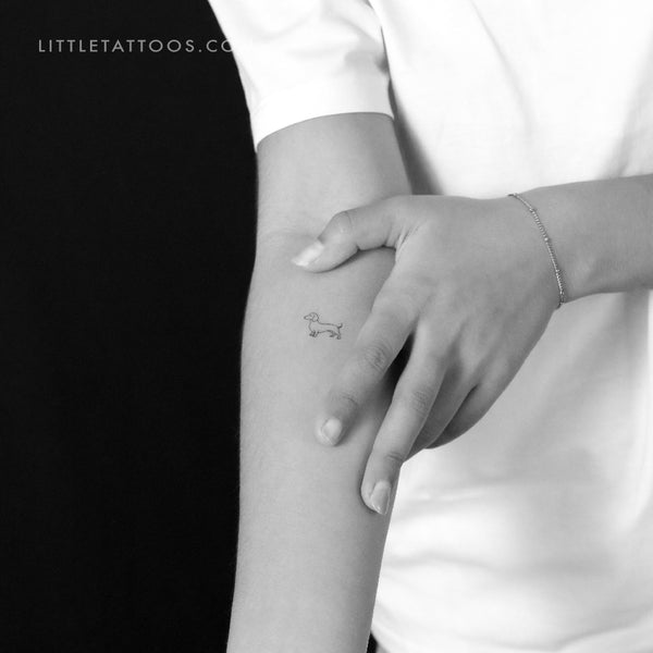Sausage Dog Temporary Tattoo - Set of 3