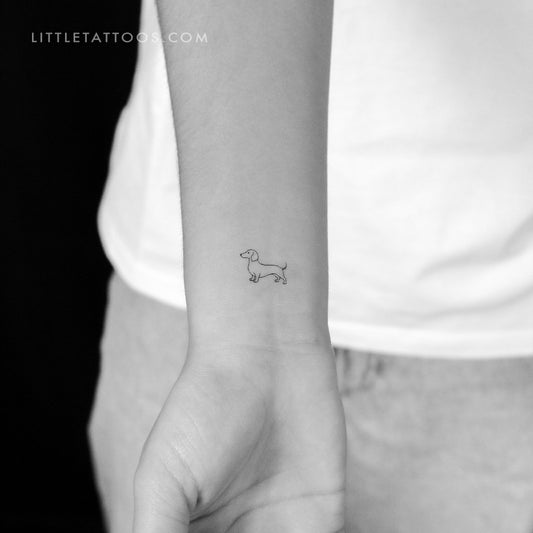Sausage Dog Temporary Tattoo - Set of 3