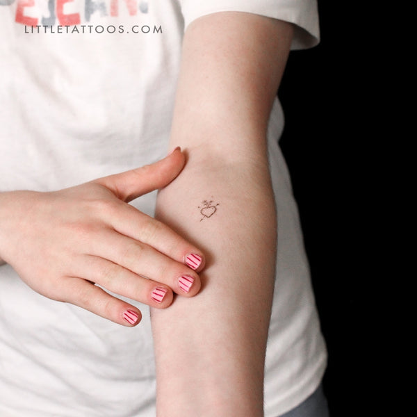 Little Heart And Arrow Temporary Tattoo By Stefano Mazza - Set of 3