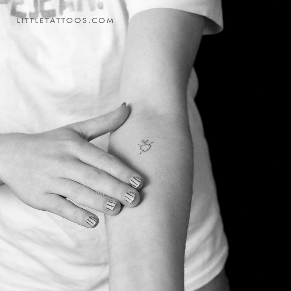 Little Heart And Arrow Temporary Tattoo By Stefano Mazza - Set of 3