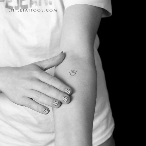 Little Heart And Arrow Temporary Tattoo By Stefano Mazza - Set of 3