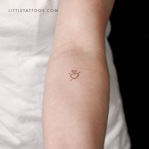Little Heart And Arrow Temporary Tattoo By Stefano Mazza - Set of 3
