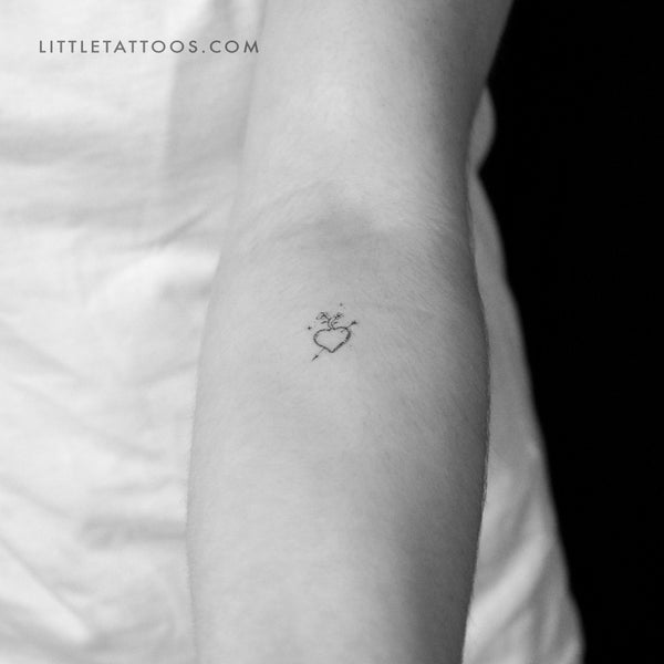Little Heart And Arrow Temporary Tattoo By Stefano Mazza - Set of 3