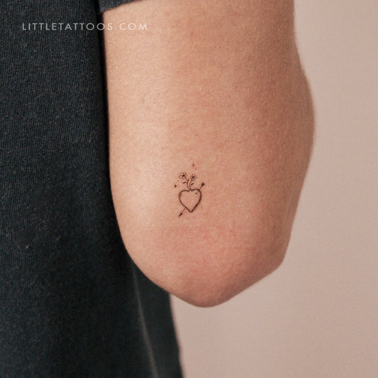 Little Heart And Arrow Temporary Tattoo By Stefano Mazza - Set of 3