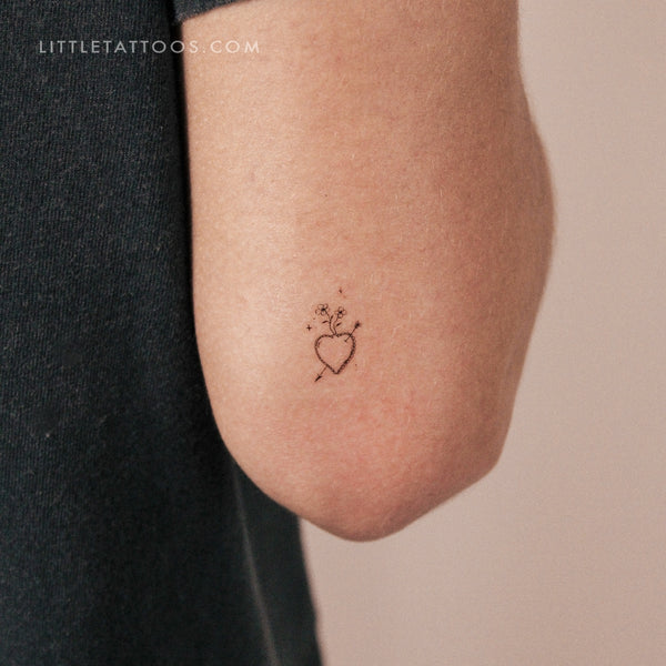 Little Heart And Arrow Temporary Tattoo By Stefano Mazza - Set of 3