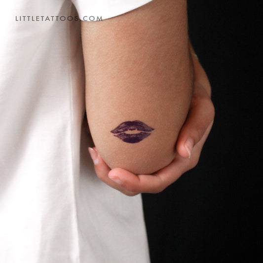 Blue Kiss Mark Temporary Tattoo - Set of 3