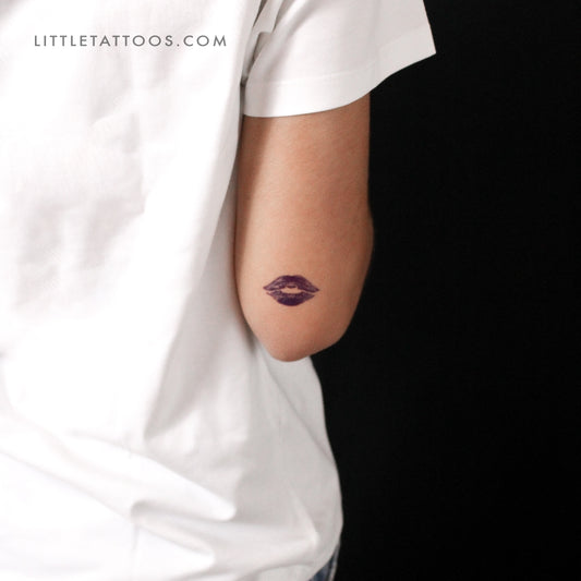 Blue Kiss Mark Temporary Tattoo - Set of 3