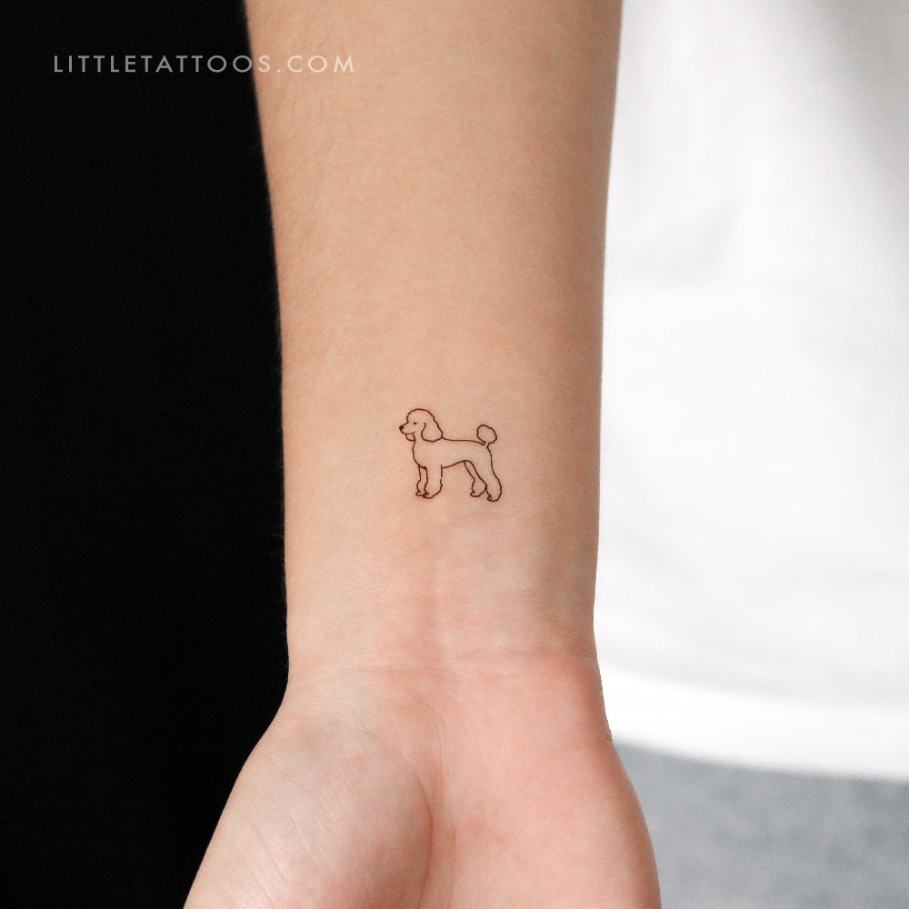 Tatuaje temporal de caniche pequeño - Juego de 3