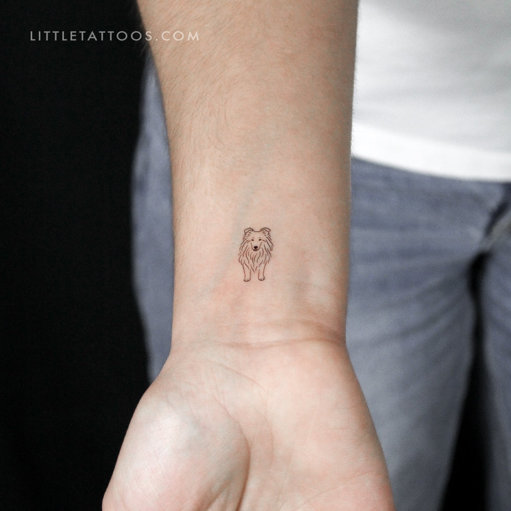 Tatuaje temporal de Collie de línea fina - Juego de 3