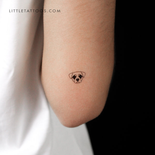 Rottweiler Face Temporary Tattoo - Set of 3
