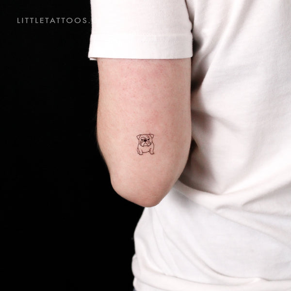 Bulldog Temporary Tattoo - Set of 3
