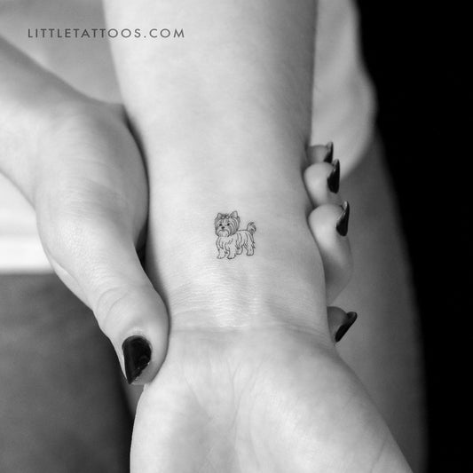 Little Yorkshire Terrier Temporary Tattoo - Set of 3