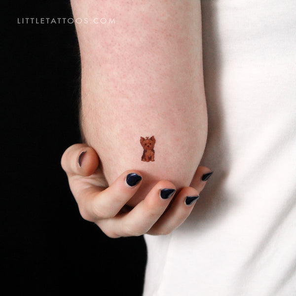 Small Yorkshire Terrier Temporary Tattoo - Set of 3