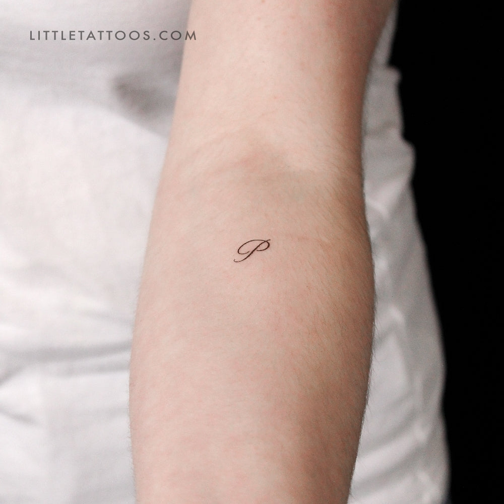 Tatuaje temporal con la letra P (juego de 3)