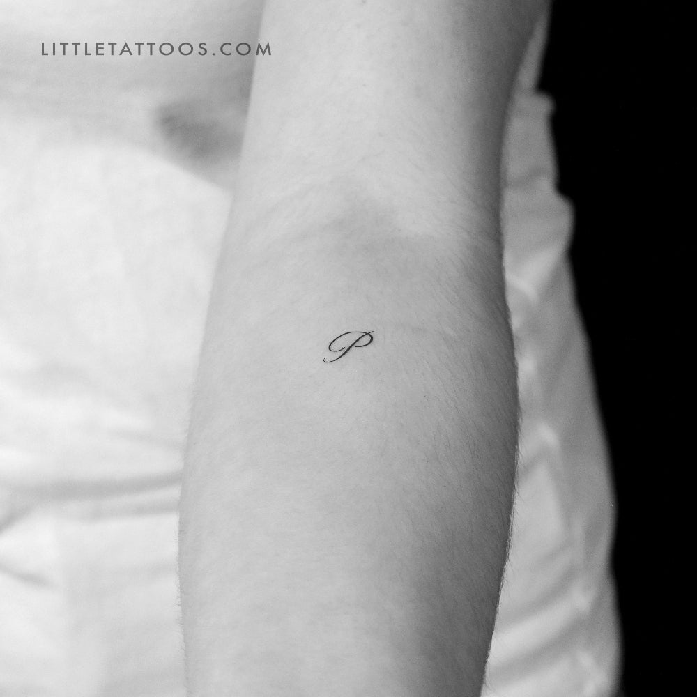 Tatuaje temporal con la letra P (juego de 3)