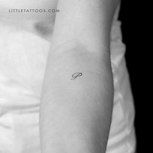 Tatuaje temporal con la letra P (juego de 3)