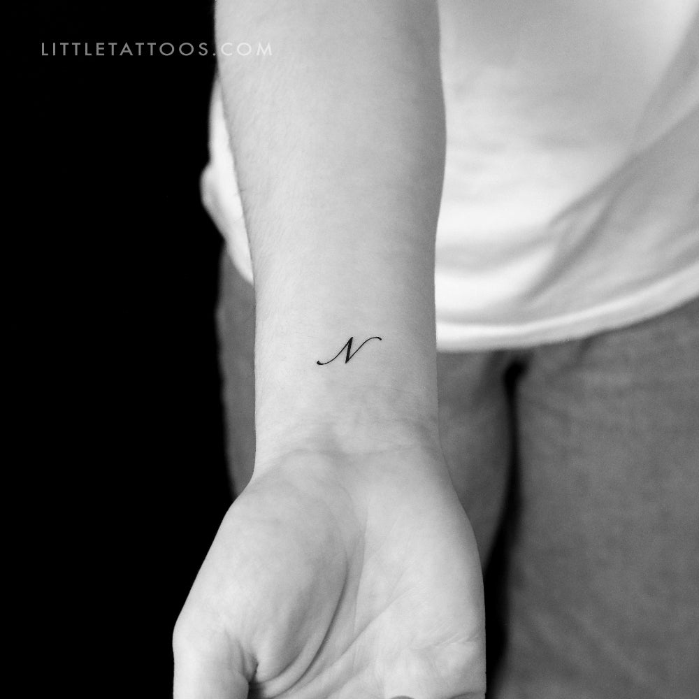 Tatuaje temporal de la letra N (juego de 3)