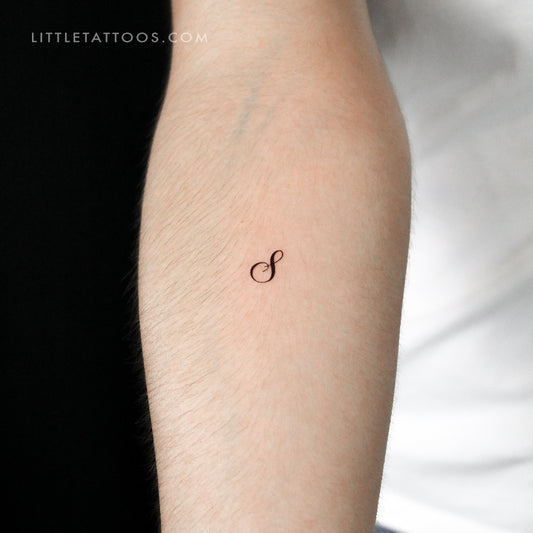 Tatuaje temporal con la letra S pequeña (juego de 3)