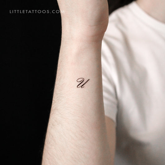Tatuaje temporal con la letra U (juego de 3)