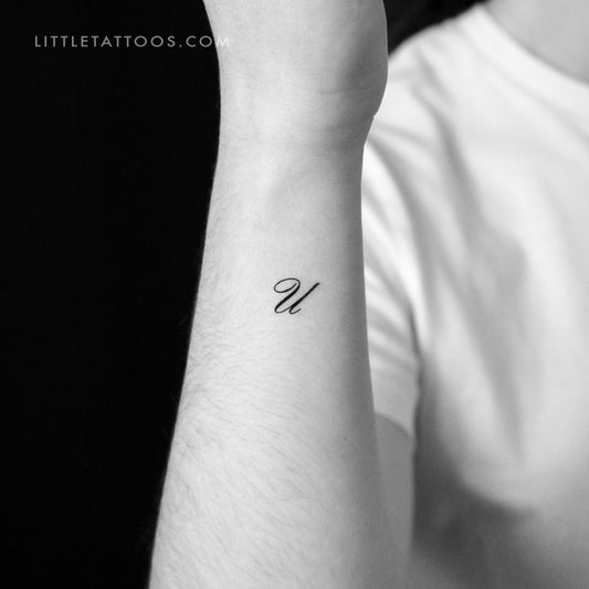Tatuaje temporal con la letra U (juego de 3)