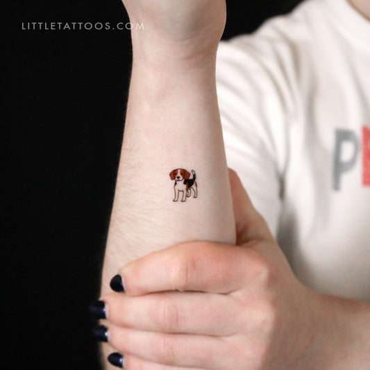 Tatuaje temporal de beagle pequeño - Juego de 3