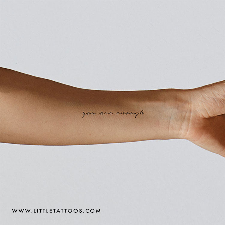 Tatuaje temporal "Eres suficiente" - Juego de 3